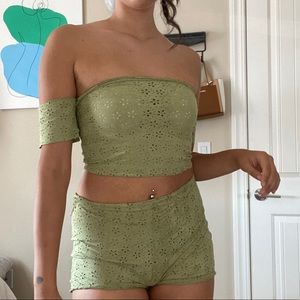 OLIVE GREEN LOUNGE SET